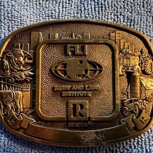 Brass Belt Buckle with Farm and Land Institute Realtor designation